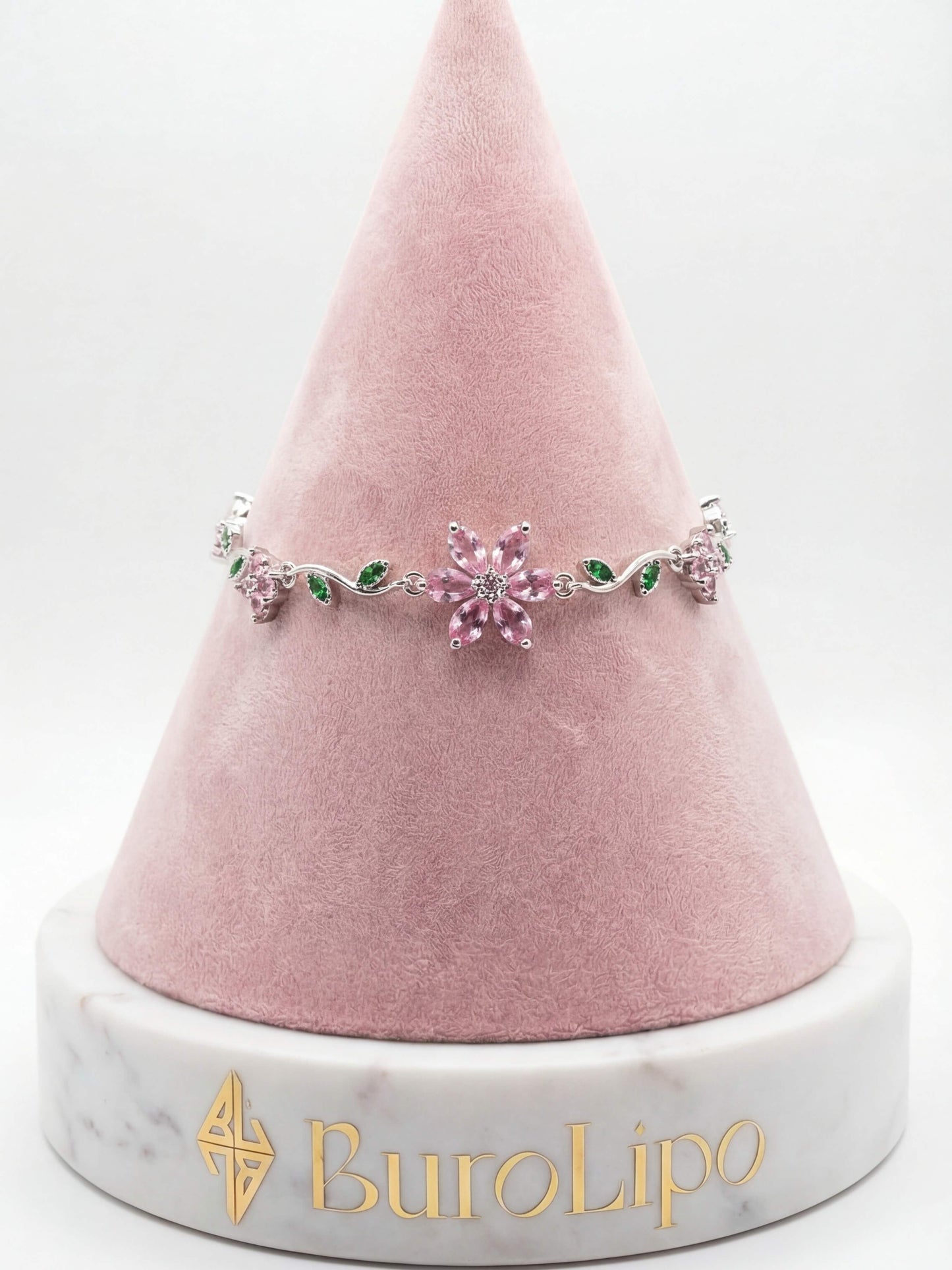 18K Gold Plated Multi Diamond Flower Bracelet