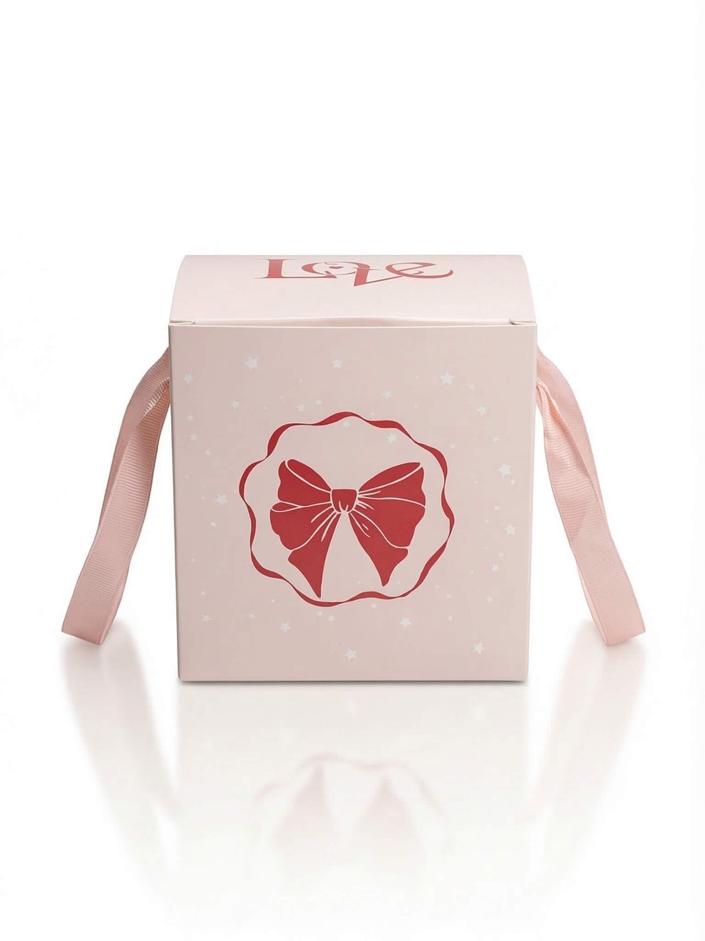 Romantic Pink Ball Bow Rose Jewelry Box