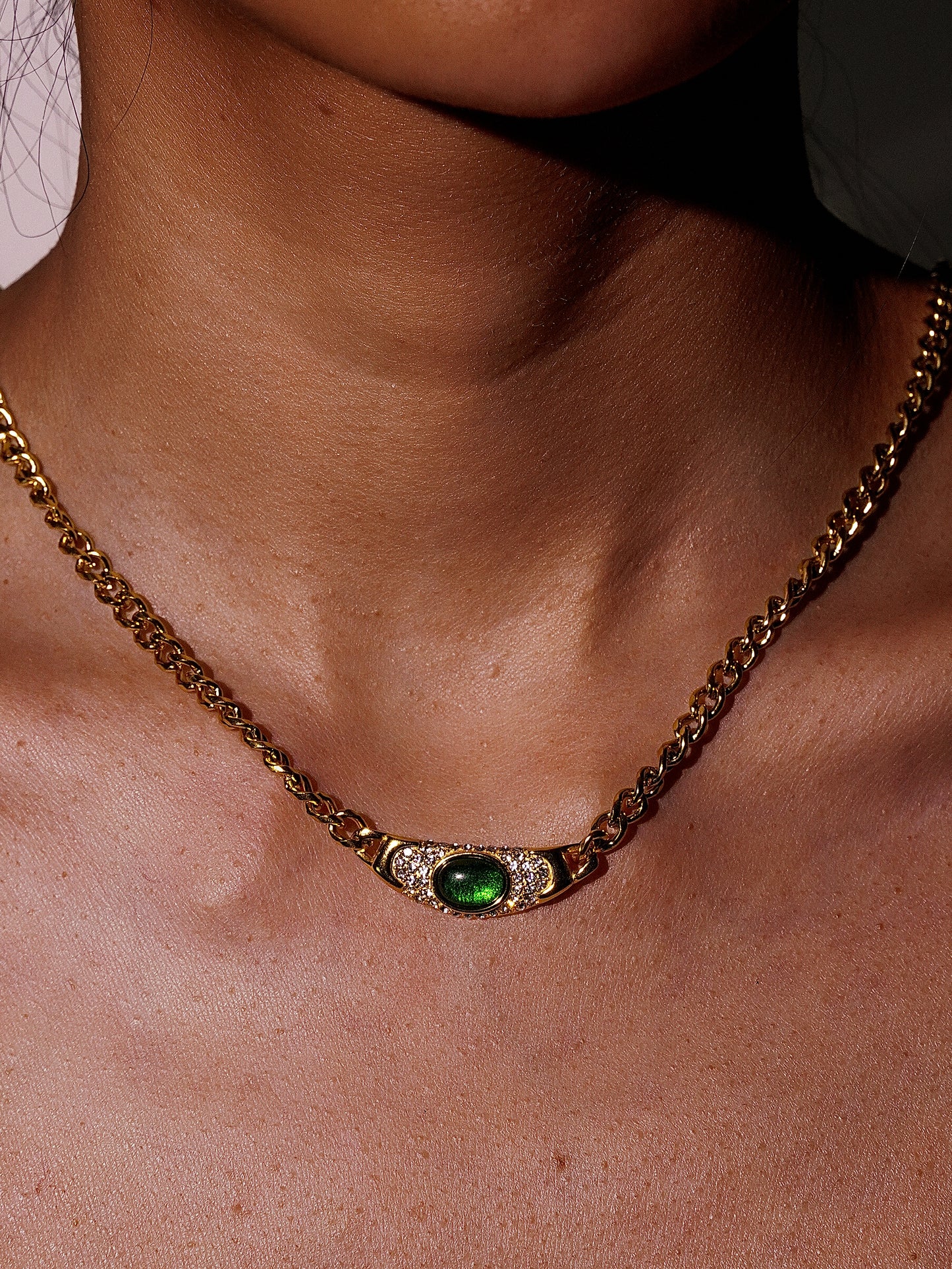 18K Gold Demifine Moon Bella Hadid Pendant Necklace-06