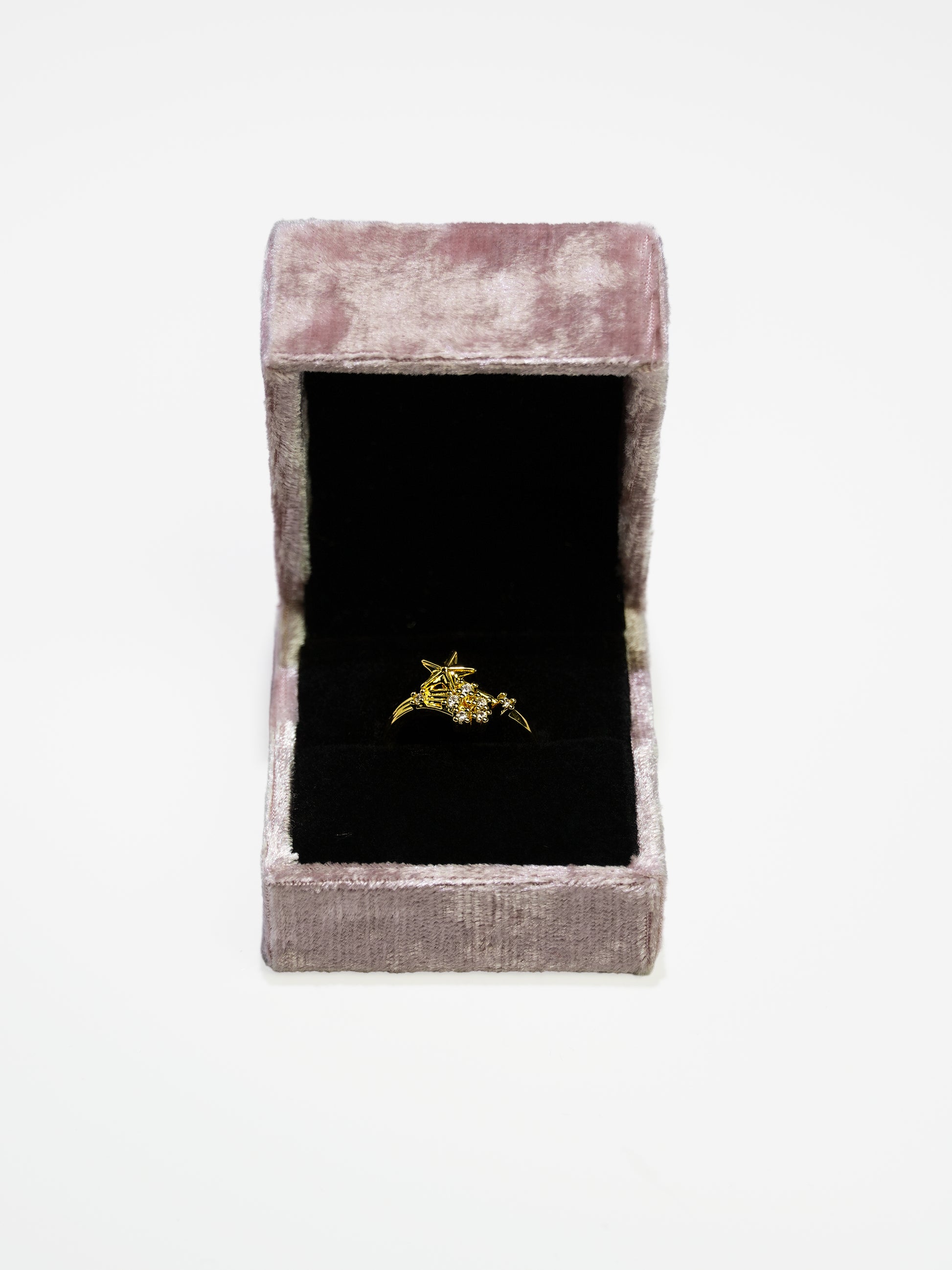 16K Gold Cubic Zirconia Star Adjustable Opening Ring-07