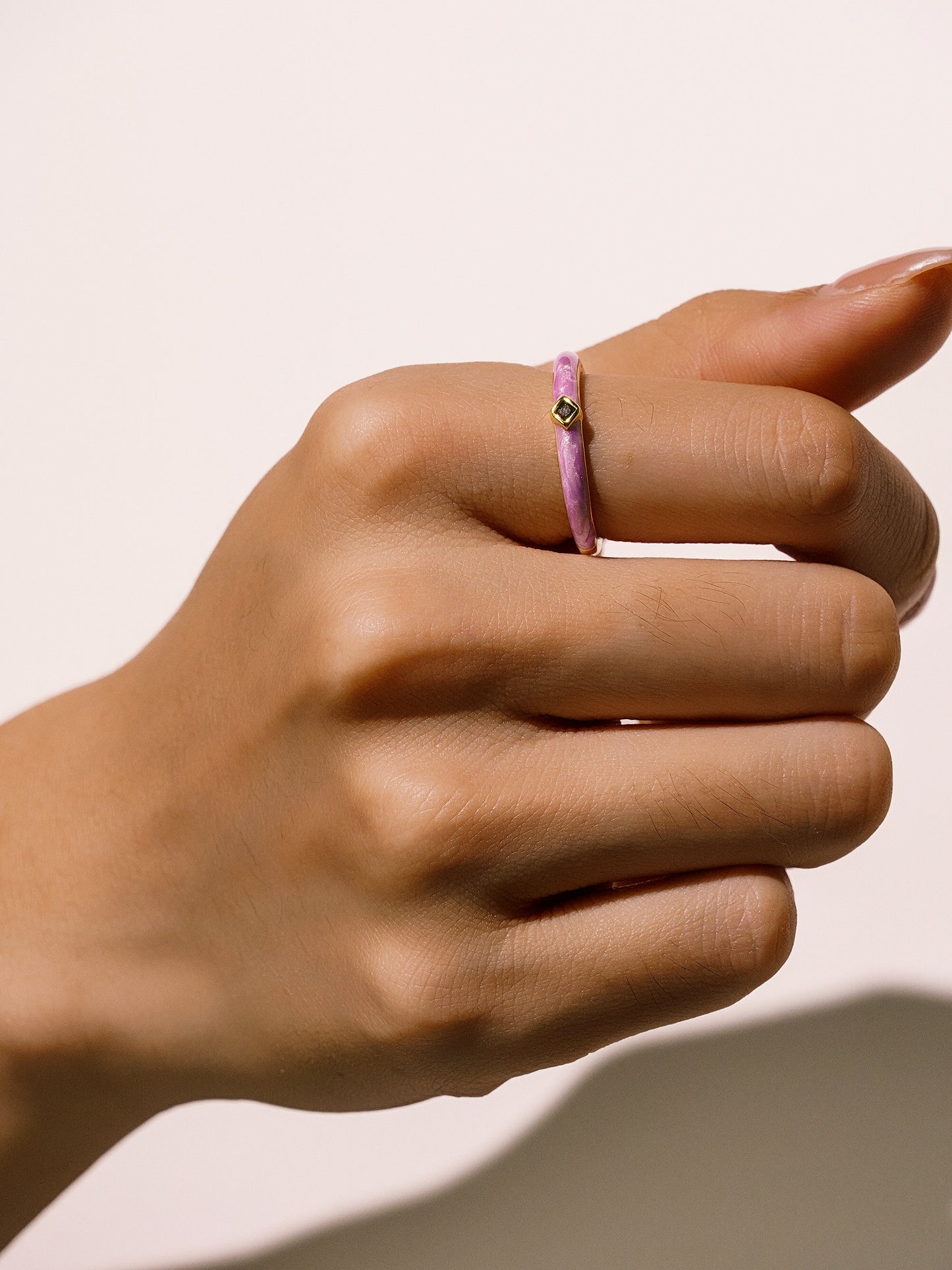 16K Gold Vintage Dopamine Pink Heart Zircon Bezel Ring-02