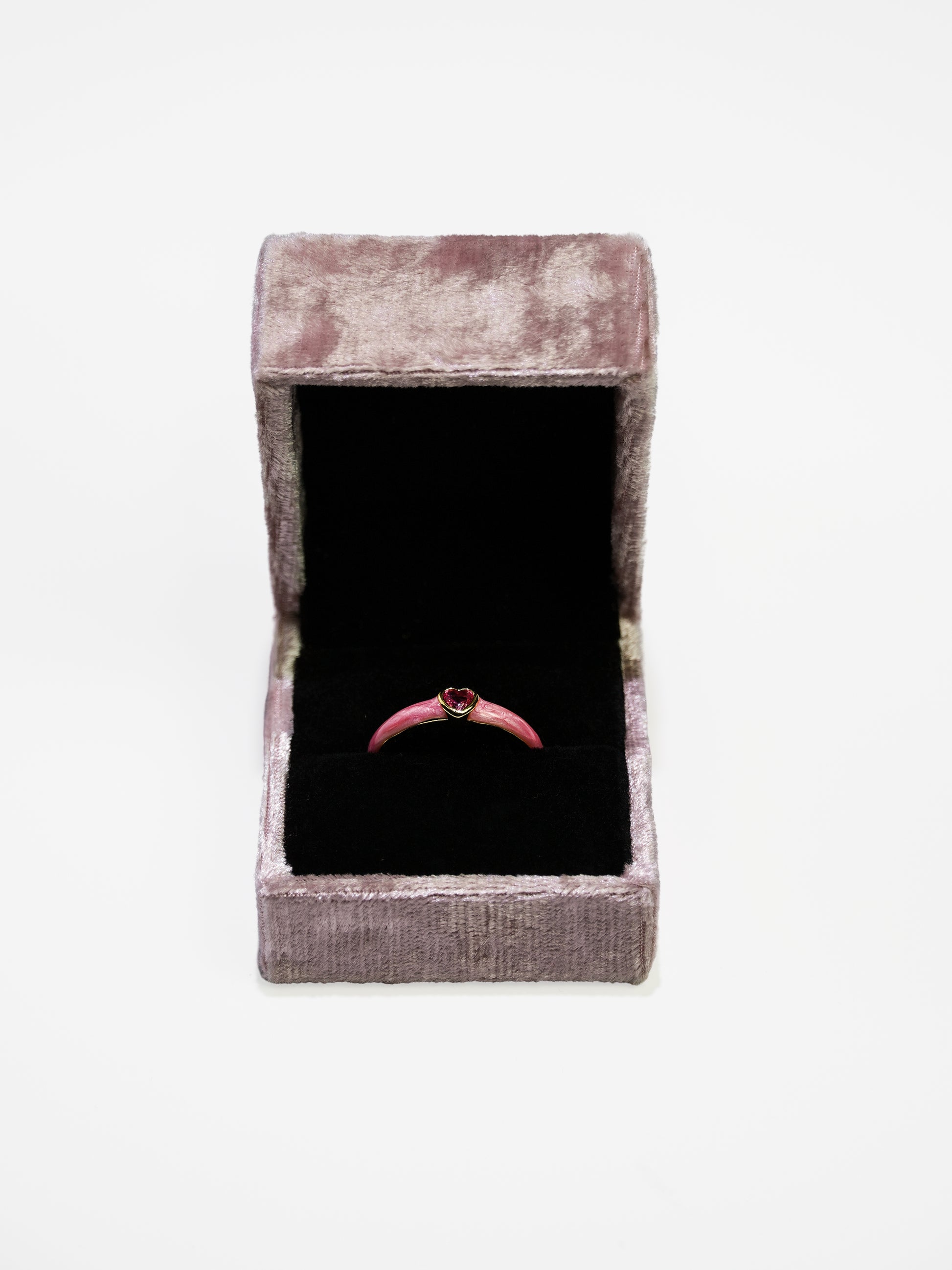16K Gold Vintage Dopamine Pink Heart Zircon Bezel Ring-13