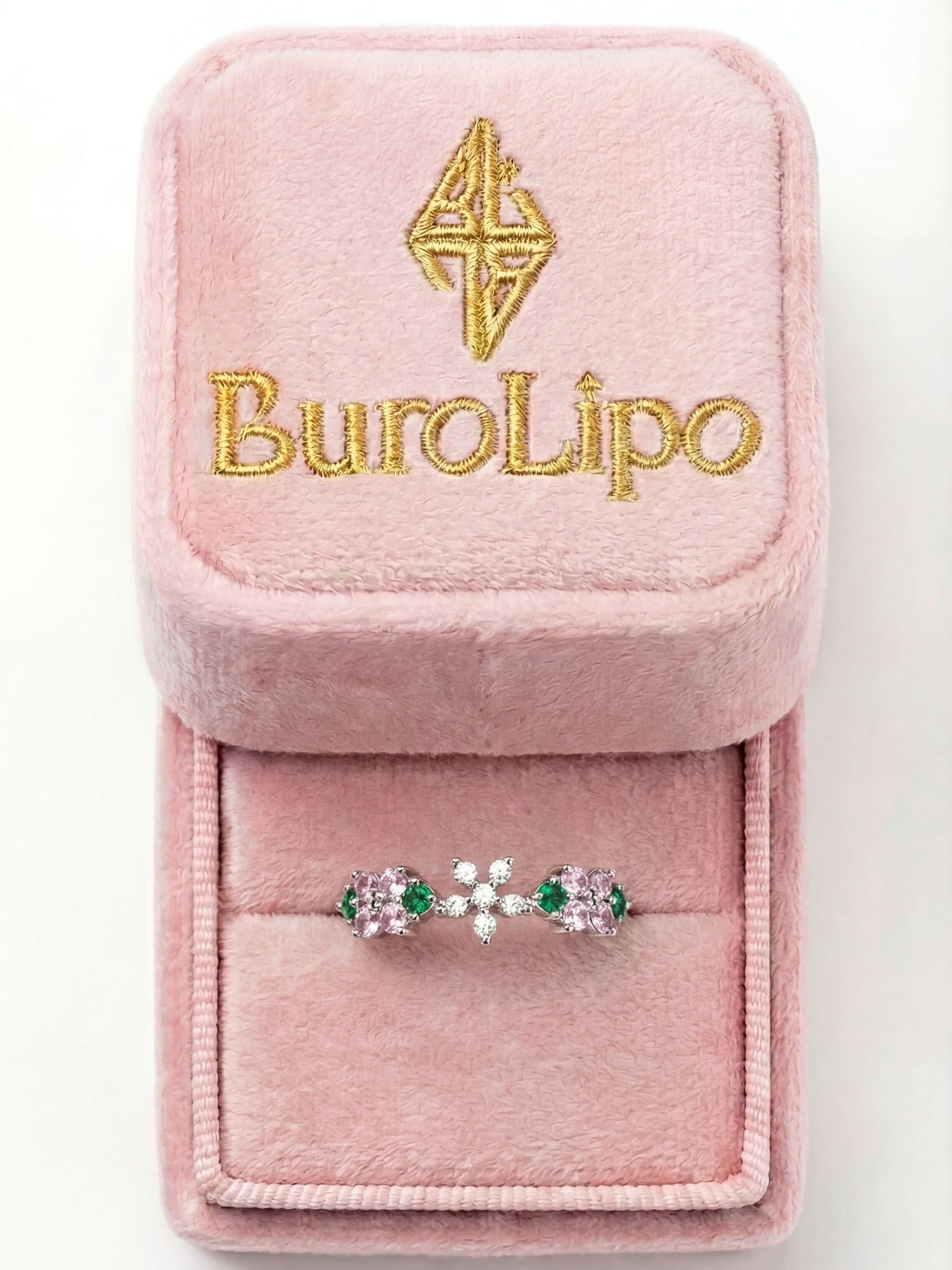 18K Gold Plated Multi Diamond Flower Ring