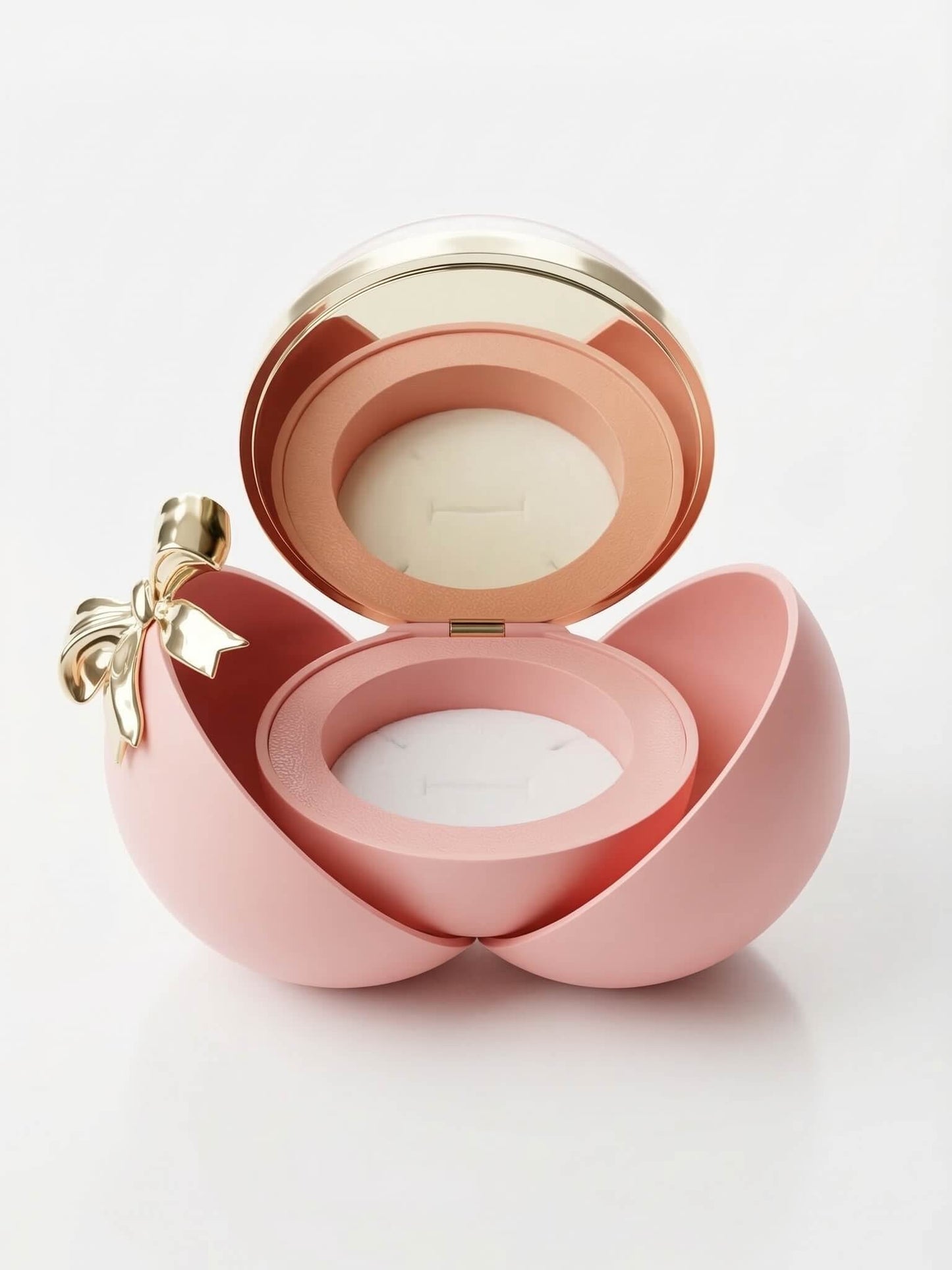 Romantic Pink Ball Bow Rose Jewelry Box