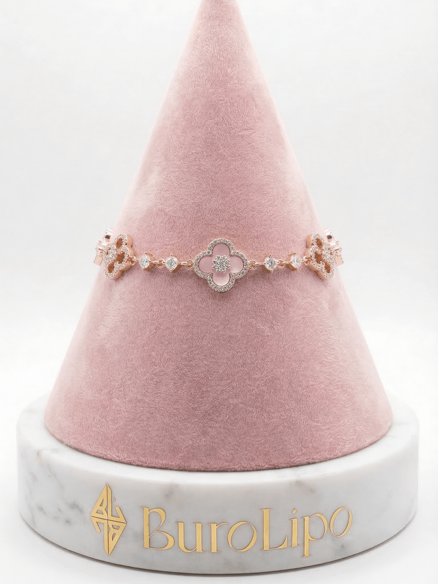 18K Rose Gold Plated Lucky Leaf Shell Pearls Bracelet