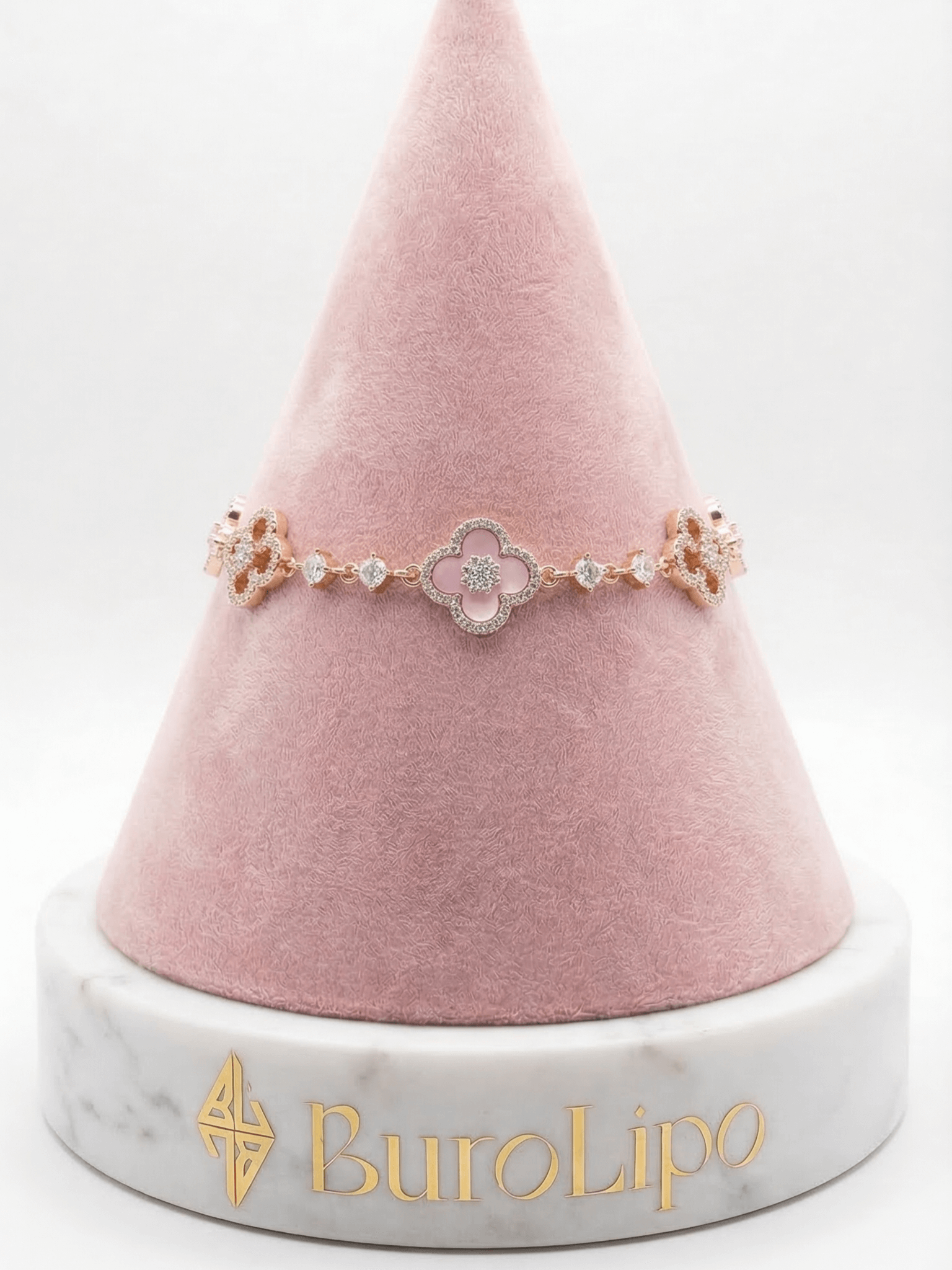18K Rose Gold Plated Lucky Leaf Shell Pearls Bracelet