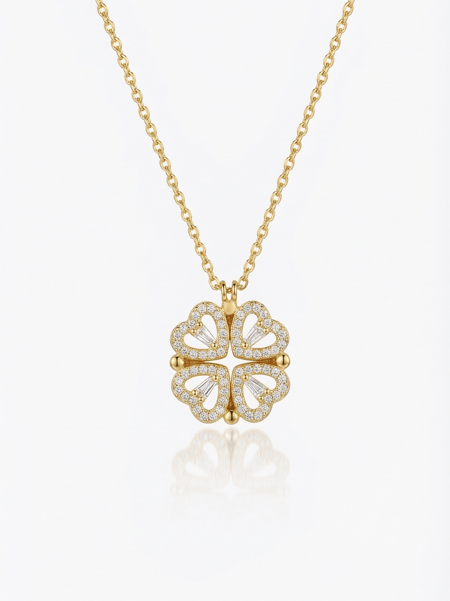 18K Gold Plated Lucky Leaf Magnetic Necklace