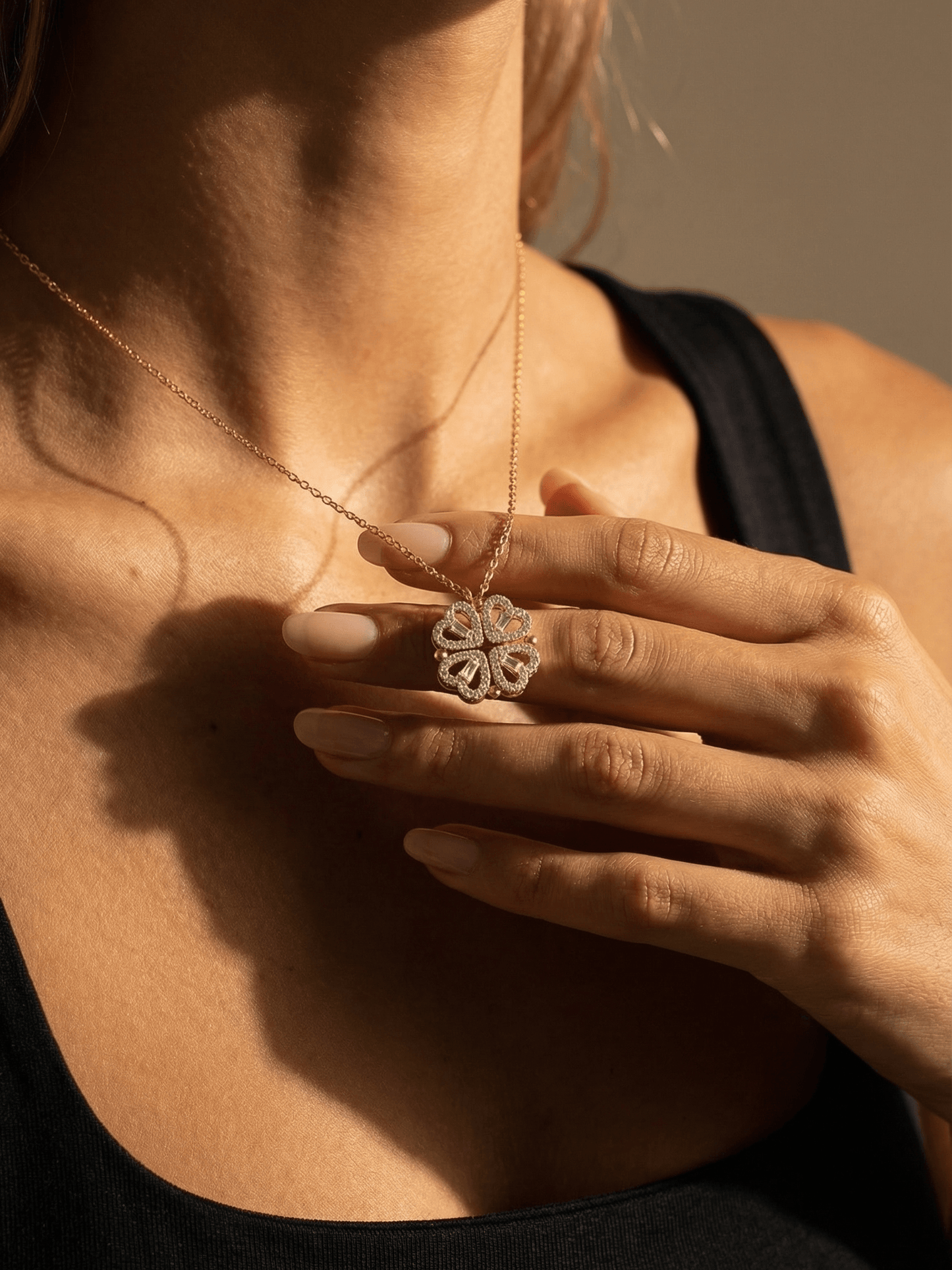 18K Gold Plated Lucky Leaf Magnetic Necklace