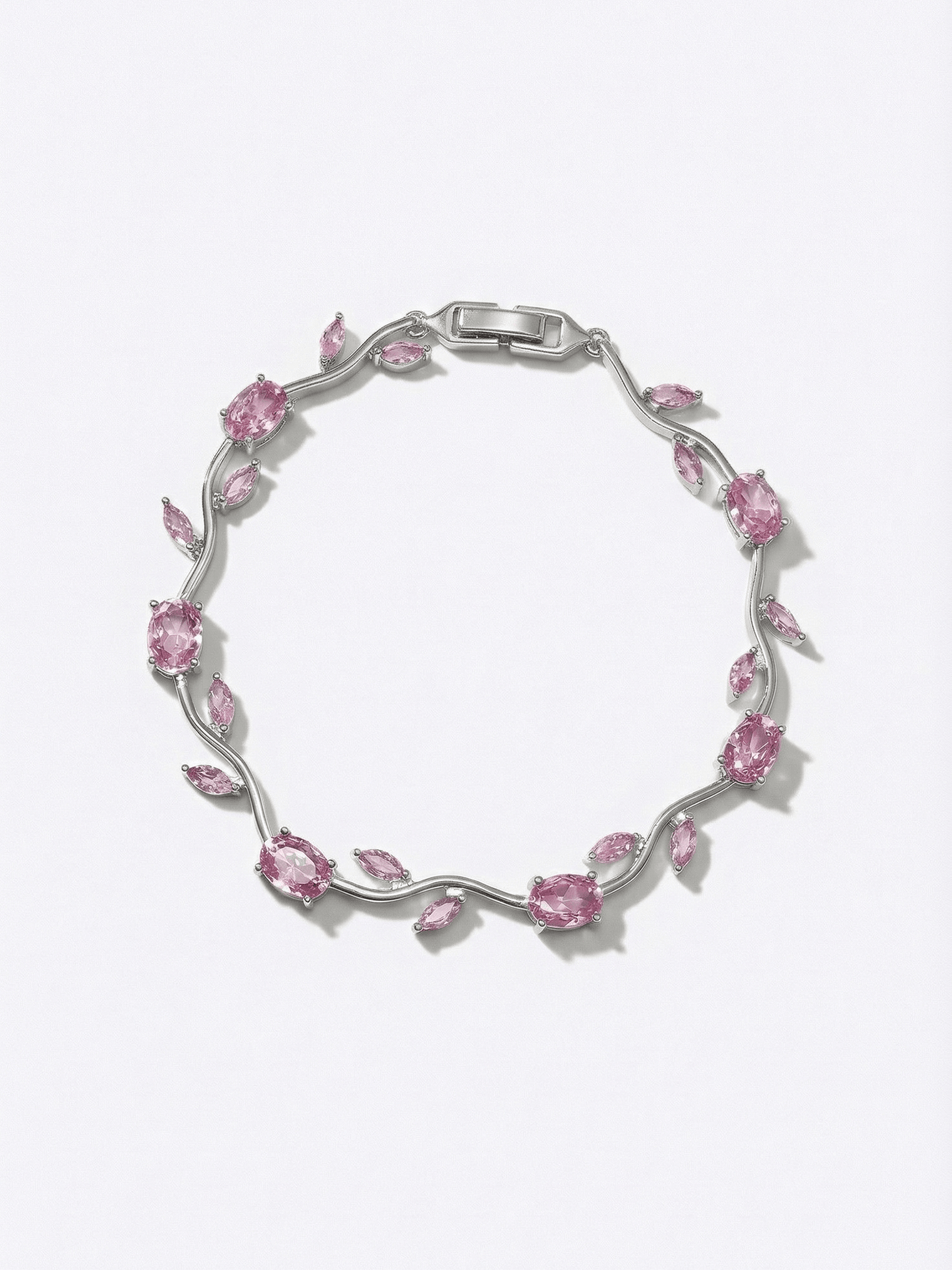 18K Gold Flower Zirconia Tennis Bracelet
