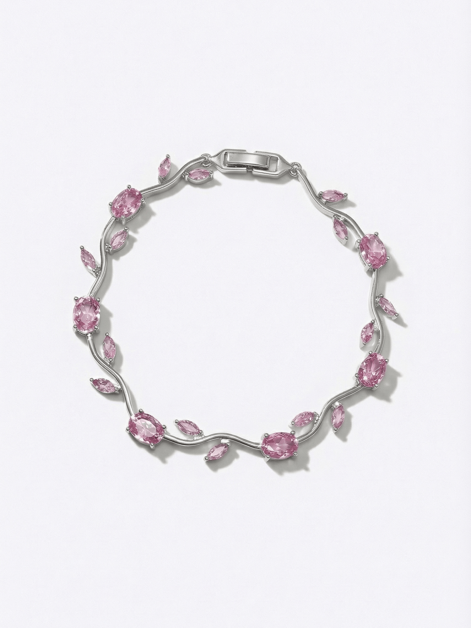 18K Gold Flower Zirconia Tennis Bracelet