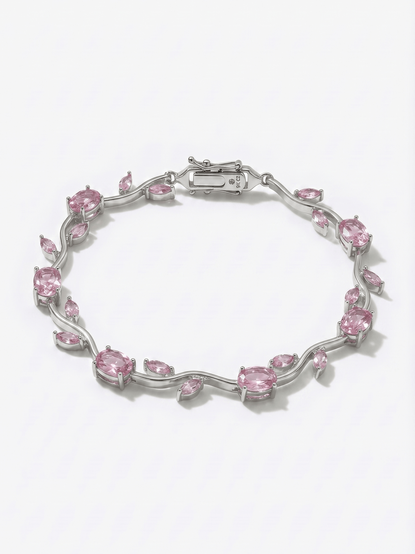 18K Gold Flower Zirconia Tennis Bracelet