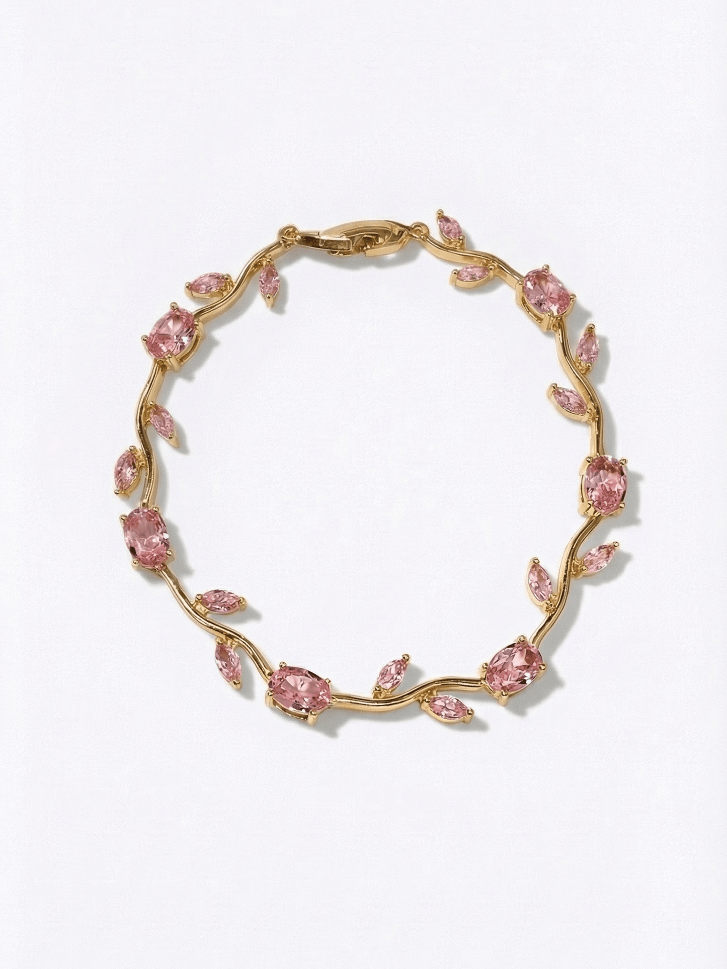 18K Gold Flower Zirconia Tennis Bracelet
