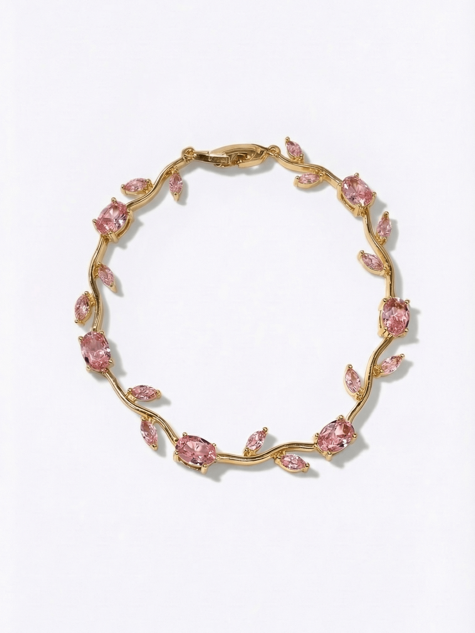 18K Gold Flower Zirconia Tennis Bracelet
