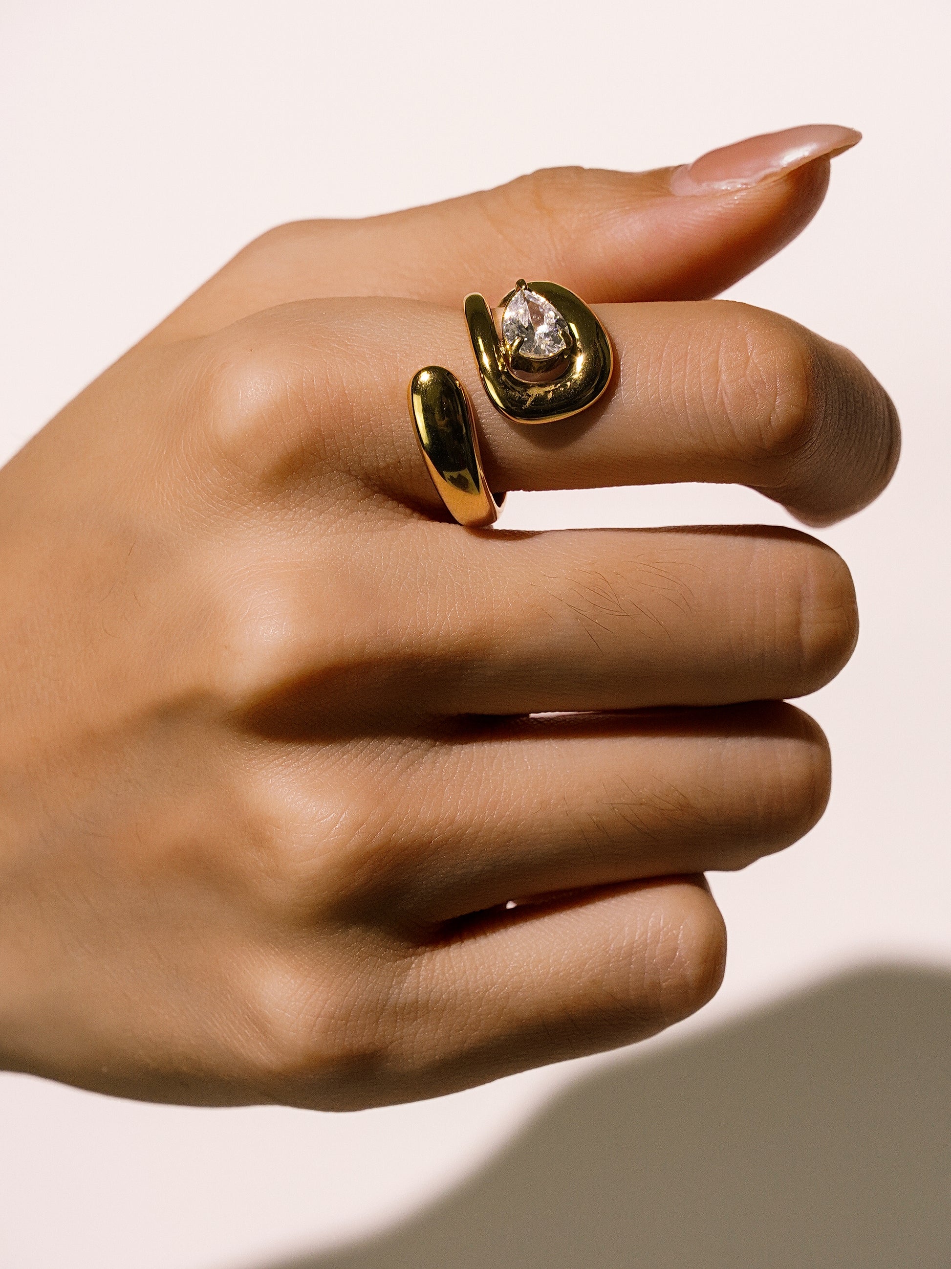 16K Gold Vintage Stainless Steel Zircon Stone Chunky Ring-06